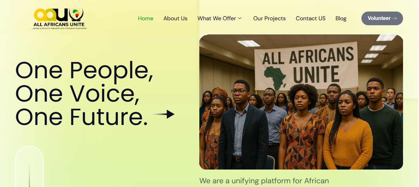 An NGO Website (All Africa Unite)